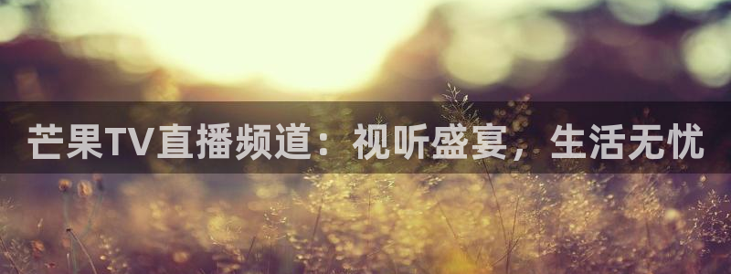 斗球直播平台下载：芒果TV直播频道：视听盛宴，生活无忧